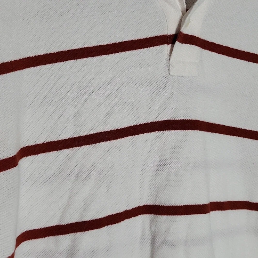 J Crew Mens Large Polo Striped Collar‎ Short Sleeve Cotton Preppy Classic